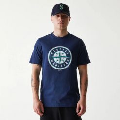 Koszulka Mariners Nos MLB Regular. Niebieskie koszulki sportowe męskie New Era, m, bez wzorów, z materiału, bez kołnierzyka, bez ramiączek, trekkingowe. Za 126.50 zł.