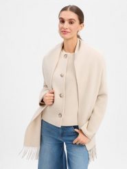 Comma sweter wełniany Kobiety beżowy, S. Brązowe swetry damskie comma, s, bez wzorów, z wełny, eleganckie, bez kołnierzyka, bez ramiączek, bez kaptura. Za 799.95 zł.