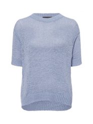 Franco Callegari Sweter z dzianiny Kobiety niebieski, XXL. Niebieskie swetry damskie Franco Callegari, xxl, bez wzorów, z dzianiny, eleganckie, bez kołnierzyka, bez ramiączek, krótkie, bez kaptura. Za 169.95 zł.