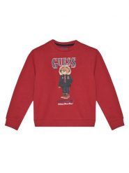 Guess Bluza L5BQ07 KAD74 Czerwony Regular Fit. Czerwone bluzy dla chłopców Guess, z aplikacjami, z bawełny, bez ramiączek, bez kaptura. Za 119.99 zł.
