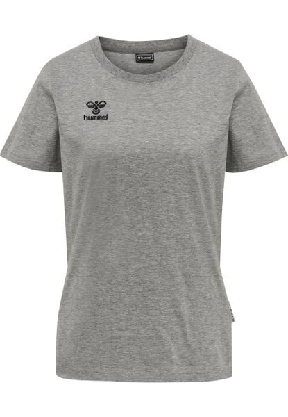 Damska bawełniana koszulka Hummel Move Grid. Szare koszulki sportowe damskie Hummel, xs, bez wzorów, z bawełny, bez kołnierzyka, bez ramiączek, na fitness i siłownię. Za 107.98 zł.