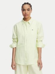 Tommy Jeans Koszula DW0DW22209 Zielony jasny Relaxed Fit. Zielone bluzki damskie Tommy Jeans, m, bez wzorów, z jeansu, bez kołnierzyka, bez ramiączek. Za 409.99 zł.