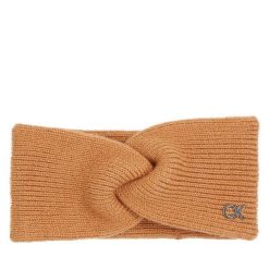 Opaska materiałowa Calvin Klein. Brązowe czapki i kapelusze damskie Calvin Klein, bez wzorów, z materiału. Za 129.99 zł.