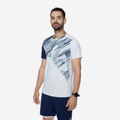 Koszulka do badmintona męska Perform 990. Białe koszulki sportowe męskie KUIKMA, m, bez wzorów, z elastanu, bez kołnierzyka, bez ramiączek. Za 99.99 zł.