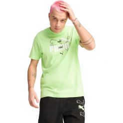 Koszulka męskie Puma Ess Logo Lab Summer Tee. Zielone koszulki sportowe męskie Puma, m, bez wzorów, z bawełny, bez kołnierzyka, bez ramiączek, na fitness i siłownię. Za 190.00 zł.