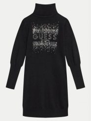 Guess Sukienka dzianinowa J4BK13 Z2NQ2 Czarny Comfort Fit. Czarne sukienki dla dziewczynek Guess, z aplikacjami, z dzianiny, bez ramiączek. Za 119.99 zł.