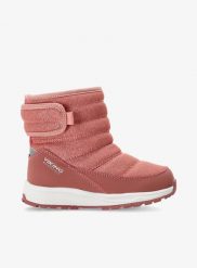 Buty zimowe dla dziewczynki Viking Footwear Equip Pull-on Warm WP 1V. Czerwone buty zimowe dziewczęce Viking, bez wzorów, z gumy, bez zapięcia. Za 269.99 zł.