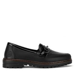 Loafersy Rieker. Czarne mokasyny damskie Rieker. Za 271.00 zł.