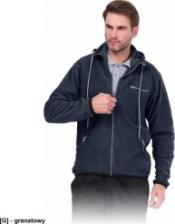 R.E.I.S. POLAR-HOOD - bluza polarowa z kapturem zapinana na suwak, 100% poliester, 290 g/m - granatowy L. Niebieskie bluzy męskie R.E.I.S., l, bez wzorów, z polaru, z kapturem. Za 77.36 zł.