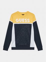 Guess Bluza N3BQ02 KAX73 Granatowy Regular Fit. Niebieskie bluzy dla chłopców Guess, z aplikacjami, z bawełny, bez ramiączek, bez kaptura. Za 129.99 zł.