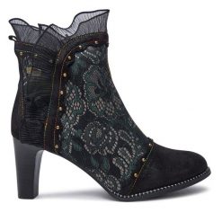 Botki Laura Vita. Brązowe botki damskie Laura Vita, bez obcasa, na słupku, bez zapięcia. Za 429.99 zł.