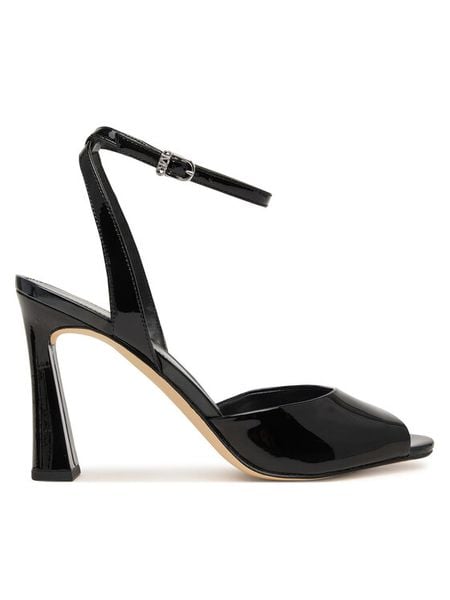 MICHAEL Michael Kors Sandały Rosie High 40S6RSHS1A Czarny. Czarne sandały damskie MICHAEL Michael Kors, bez wzorów, ze skóry, bez obcasa, na słupku, bez zapięcia. Za 629.99 zł.