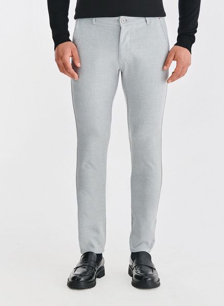 PAKO LORENTE - Szare spodnie męskie. Szare spodnie materiałowe męskie Pako Lorente, l, bez wzorów, z elastanu, casualowe. Za 199.99 zł.