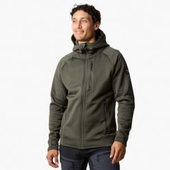 Bluza polarowa turystyka męska Swedemount Lofoten Tech Stretch Hood. Zielone bluzy męskie SWEDEMOUNT, na zimę, m, bez wzorów, z polaru, bez kaptura. Za 260.00 zł.