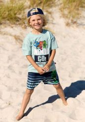 Spodenki Kąpielowe Chłopięce LEGO Ninjago Aiko314 Granatowe. Niebieskie kąpielówki dla chłopców LEGO, na lato, bez wzorów, z materiału, wakacyjne. Za 103.99 zł.