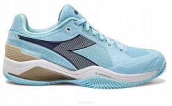 Buty tenisowe Diadora Blushield Torneo 3 W Clay. Niebieskie obuwie sportowe damskie Diadora, bez wzorów, z materiału, tenisowe. Za 469.99 zł.