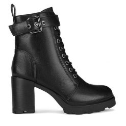 Trzewiki Jenny Fairy. Czarne botki damskie Jenny Fairy, bez obcasa, na słupku, bez zapięcia. Za 179.99 zł.
