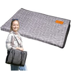 Dywan namiotowy, koc, pled piknikowy, kempingowy Bredal 250 x 310 cm, z pasami. Szare kocyki dla dzieci SKANDIKA, z materiału. Za 339.00 zł.