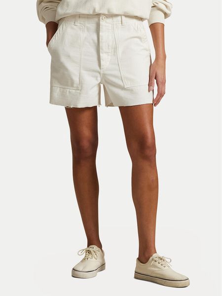 Polo Ralph Lauren Szorty materiałowe 211949934002 Écru Relaxed Fit. Szorty damskie Polo Ralph Lauren, bez wzorów, z bawełny. Za 659.99 zł.