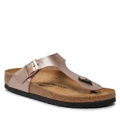 Japonki Birkenstock. Czerwone klapki damskie Birkenstock, bez wzorów, bez obcasa. Za 399.99 zł.