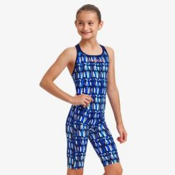 Dziewczęcy strój kąpielowy z nogawkami Funkita Perfect Teeth. Niebieskie stroje kąpielowe dla dziewczynek FUNKITA, bez wzorów, z materiału. Za 299.00 zł.