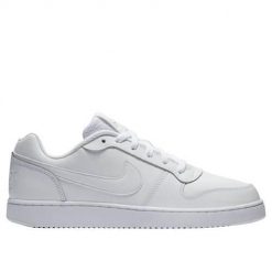 Buty do chodzenia męskie Nike Ebernon Low. Białe buty sportowe męskie Nike, z materiału, bez zapięcia, trekkingowe. Za 255.20 zł.