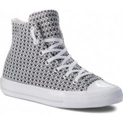 Trampki CONVERSE - Ctas Gemma Hi 555876C Black/White/Mouse. Białe półbuty damskie Converse, bez wzorów, z gumy, bez zapięcia. W wyprzedaży za 199.00 zł.
