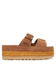 Ugg Klapki W Aubrey Slide 1167451 Brązowy. Brązowe klapki damskie UGG, bez wzorów, ze skóry, bez obcasa. Za 559.99 zł.