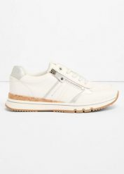 Sneakersy Tom Tailor z zamkiem. Białe obuwie sportowe damskie bonprix, bez wzorów. Za 149.99 zł.