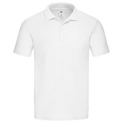 Męska Koszulka Polo Original Plain. Białe koszulki polo męskie Fruit of the Loom, m, bez wzorów, bez ramiączek. Za 45.99 zł.