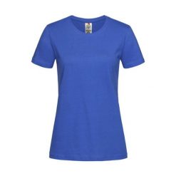 Damska Klasyczna Koszulka Organiczna O Dopasowanym Kroju. Niebieskie koszulki sportowe damskie Stedman, xl, bez wzorów, bez kołnierzyka, bez ramiączek, trekkingowe. Za 41.99 zł.