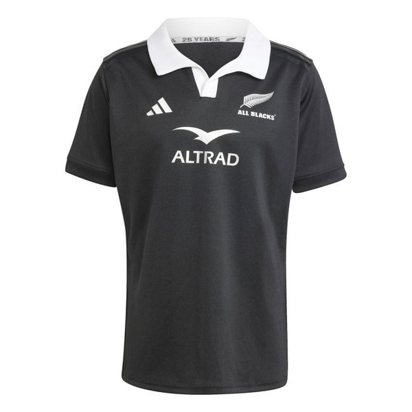 Koszulka All Blacks Rugby AEROREADY Short Sleeve. Czarne koszulki polo męskie Adidas, uniwersalny, bez wzorów, z materiału, eleganckie, bez ramiączek. Za 297.25 zł.