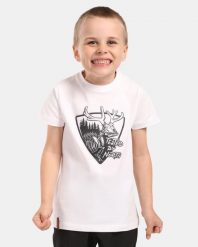 Chłopięca bawełniana koszulka Kilpi SALO-JB. Białe t-shirty dla chłopców Kilpi, bez wzorów, z bawełny, bez ramiączek. Za 60.57 zł.