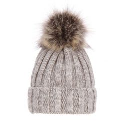 Czapka Zimowa z Pomponem Damska - Beżowa. Brązowe czapki i kapelusze damskie Molly, na zimę, bez wzorów, z materiału. Za 59.90 zł.