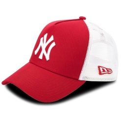 Czapka z daszkiem New Era. Czerwone czapki i kapelusze damskie New Era, bez wzorów. Za 119.99 zł.