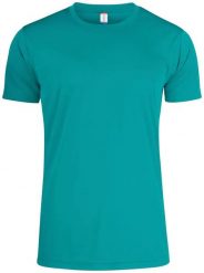 Clique Basic Active-T męski T-shirt z 100% poliestru. Niebieskie t-shirty męskie CLIQUE, m, bez wzorów, z dzianiny, bez kołnierzyka. Za 85.72 zł.