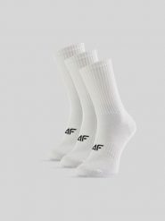 4F Skarpetki długie (3-pack) męskie - białe 43-46. Białe skarpety męskie 4f, bez wzorów, z bawełny. Za 59.99 zł.