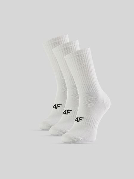4F Skarpetki długie (3-pack) męskie - białe 39-42. Białe skarpety męskie 4f, bez wzorów, z bawełny. Za 59.99 zł.