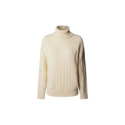 Sweter damski Pepe Jeans Caresse. Białe swetry damskie Pepe Jeans, na zimę, bez wzorów, z jeansu, bez kołnierzyka, bez ramiączek, bez kaptura. W wyprzedaży za 326.50 zł.