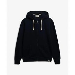 Rozpinana bluza z kapturem z monogramem Superdry. Niebieskie bluzy męskie Superdry., m, bez wzorów, z kapturem. Za 390.55 zł.