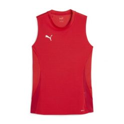 Koszulka piłkarska damska Puma Tank TEAMGOAL. Czerwone koszulki sportowe damskie Puma, s, bez wzorów, z jersey, bez kołnierzyka, bez ramiączek, na fitness i siłownię. Za 94.49 zł.