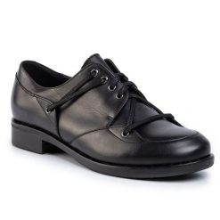 Oxfordy GINO ROSSI. Czarne półbuty damskie Gino Rossi, bez wzorów, bez obcasa, bez zapięcia. Za 269.99 zł.