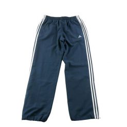 Second life - Spodnie dresowe męskie Adidas Performance Essentials - Jak nowy. Niebieskie spodnie sportowe męskie Adidas, m, bez wzorów, z dresówki, do biegania. Za 106.46 zł.