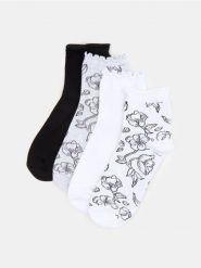 Prążkowane skarpetki 4 pack - wielobarwny. Skarpety damskie Sinsay, bez wzorów, prążkowane. Za 12.99 zł.