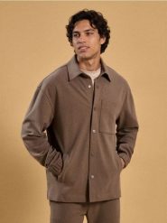 Rozpinana bluza z kołnierzykiem - zielony. Zielone bluzy męskie Sinsay, l, bez wzorów, bez kaptura. Za 79.99 zł.