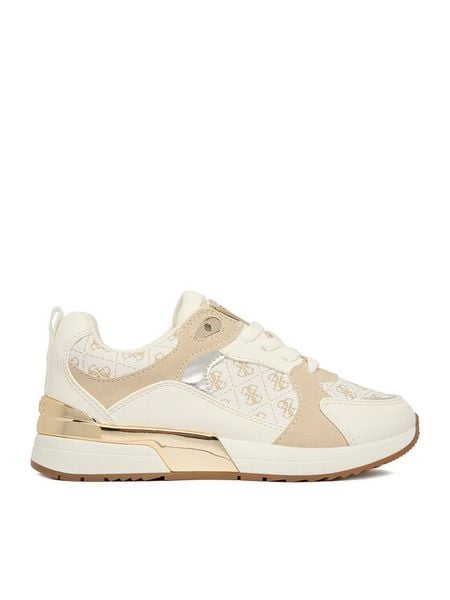Guess Sneakersy EO-CS25049-01 Kremowy. Białe buty sportowe dziewczęce Guess, z aplikacjami, ze skóry, bez zapięcia. Za 123.99 zł.