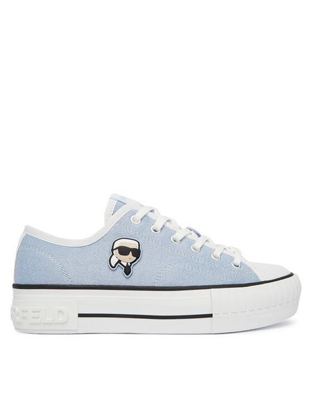 KARL LAGERFELD Trampki Kampus Max NFT KL60424G Niebieski. Niebieskie trampki i tenisówki damskie KARL LAGERFELD, bez wzorów, z materiału, bez zapięcia. Za 399.99 zł.