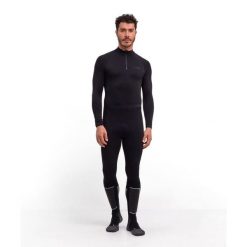 Legginsy Falke Warm. Czarne legginsy sportowe męskie Falke, m, bez wzorów, z materiału, długie. Za 355.95 zł.
