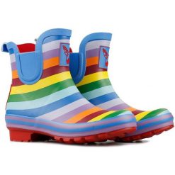 Kozaki damskie Rouchette Rainbow. Kozaki damskie ROUCHETTE, ze skóry, bez obcasa, na obcasie. Za 278.50 zł.