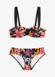 Bikini na fiszbinach (komp. 2-cz.). Czarne bikini damskie bonprix, bez wzorów. Za 89.99 zł.